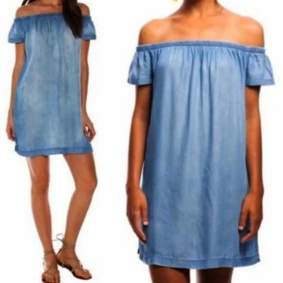 CLOTH & STONE Off The Shoulder Chambray Dress - Picture 7 of 7